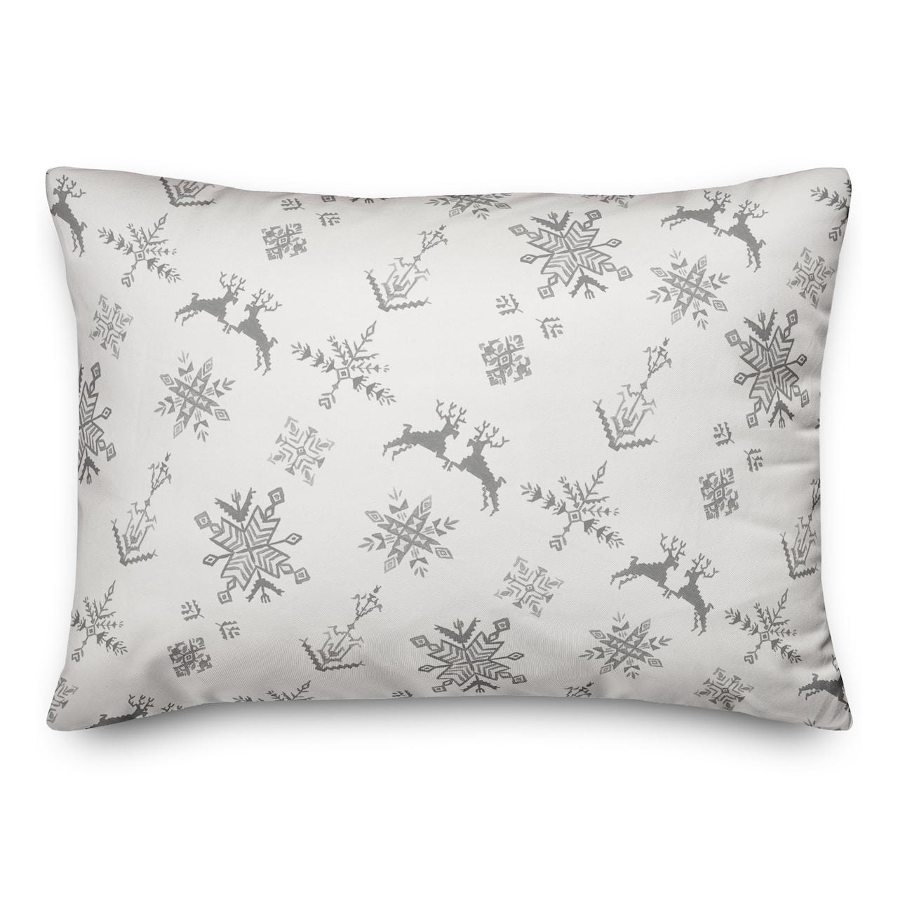 Neutral Christmas Deer Pattern Throw Pillow